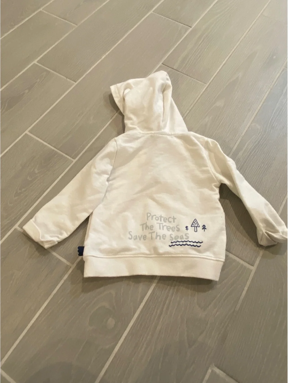 Mata Creations 18–24M Organic Cotton Zip Hoodie Protect Trees Save Seas